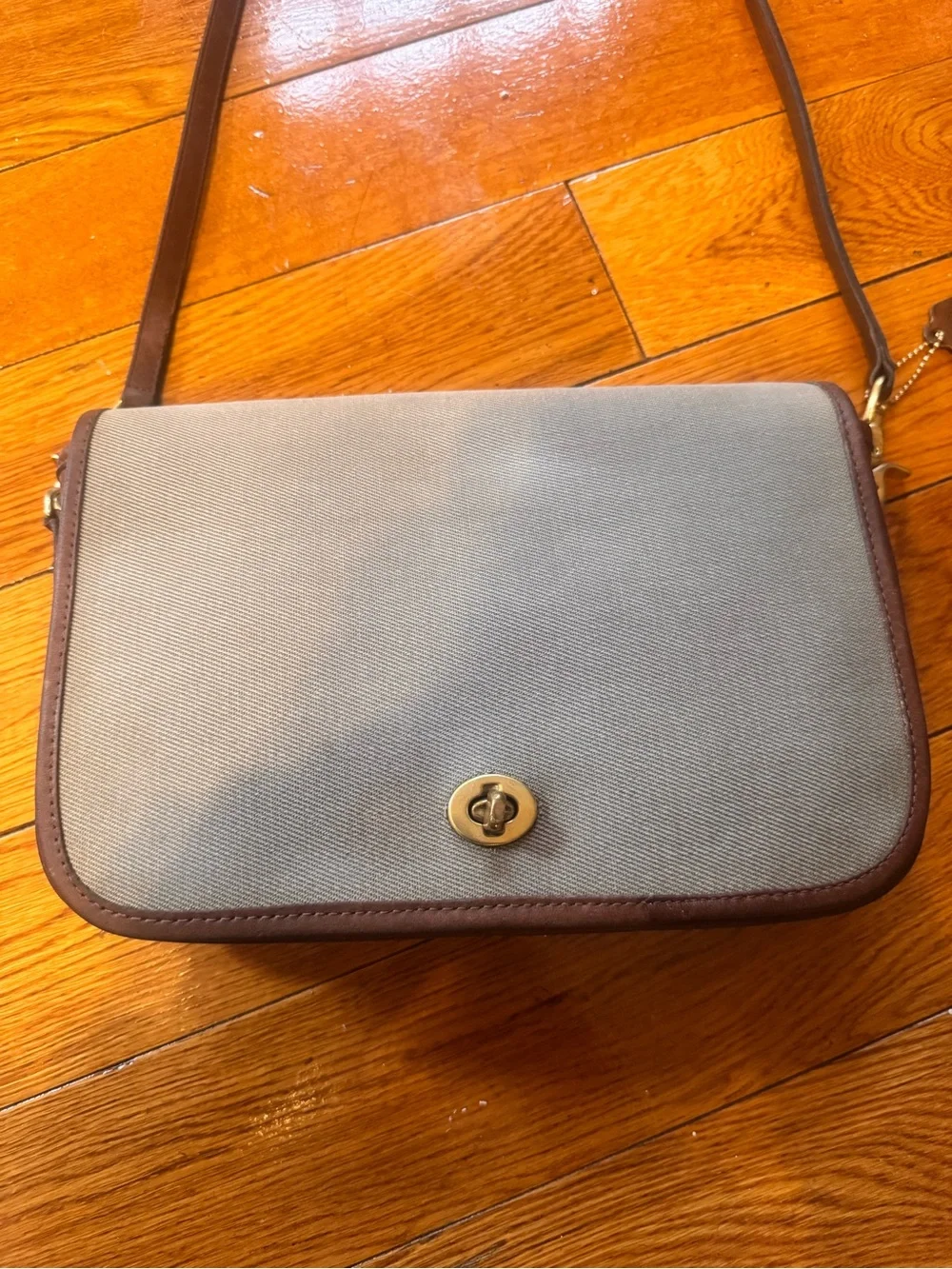 Vintage Coach Cotton Twill NYC made crossbody style 9635 Rare - Picture 1 of 16